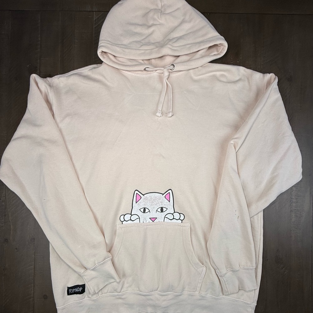 Ripndip Pastel Pink Cat Face Hoodie